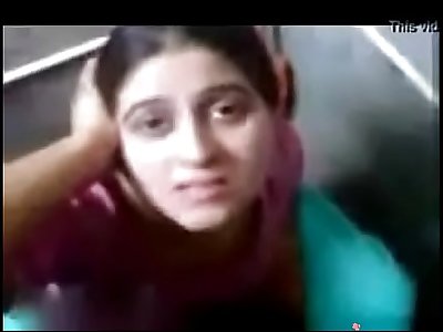Indian desi bhabhi blowing her boyfriend's dick in douche