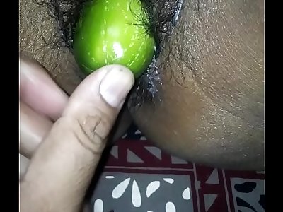 Desi wife slurping cucumber